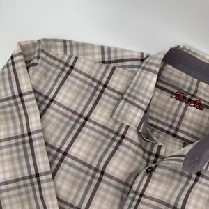 Tasso Elba Mens Plaid Office Wear Preppy Long Sleeve Button‎ Up Shirt XL